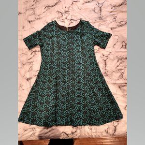 Teal Velvet Burnout Fit and Flare dress 3X